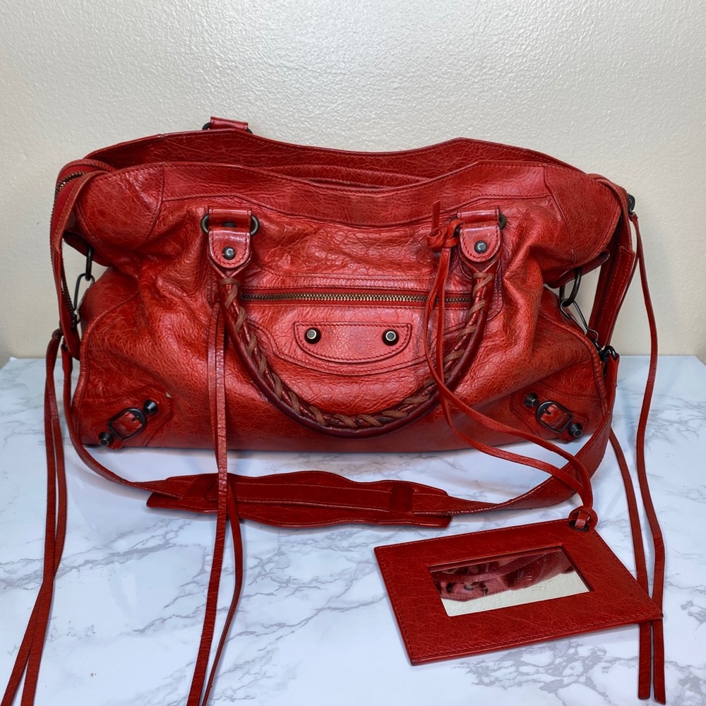 Balenciaga Motorcycle City Bag Lambskin Authentic